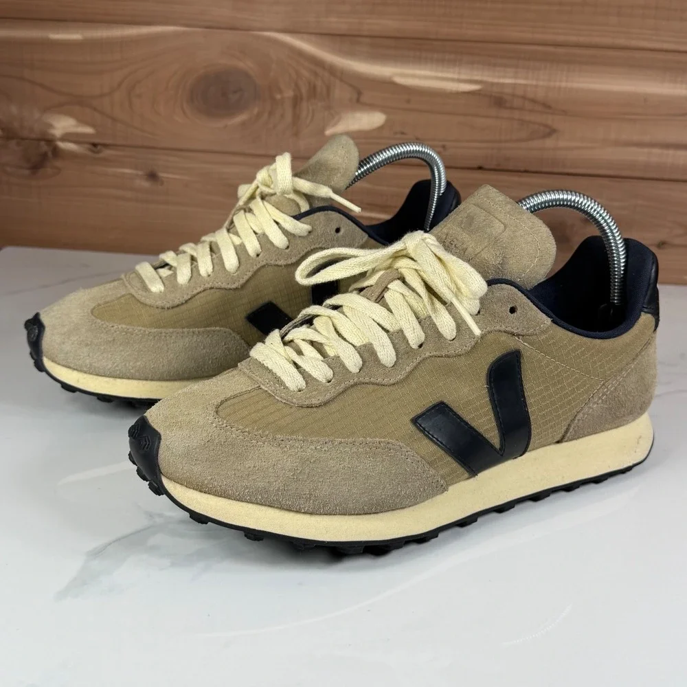 Veja Rio Branco Ripstop Dune Black Suede Leather Sneakers Women size US 9.5 - Picture 2 of 16